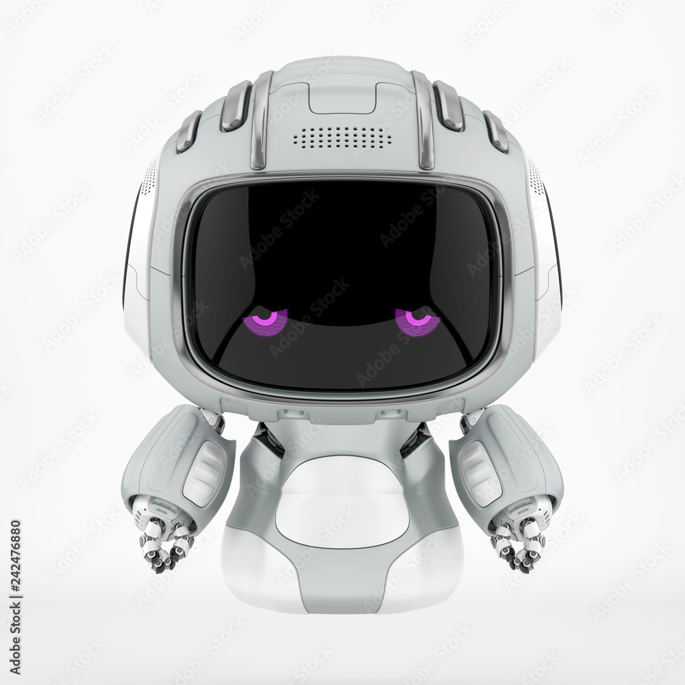 Aerial robotic creature in white-grey colors, 3d illustration Aerial robotic creature in white-grey colors, 3d illustration