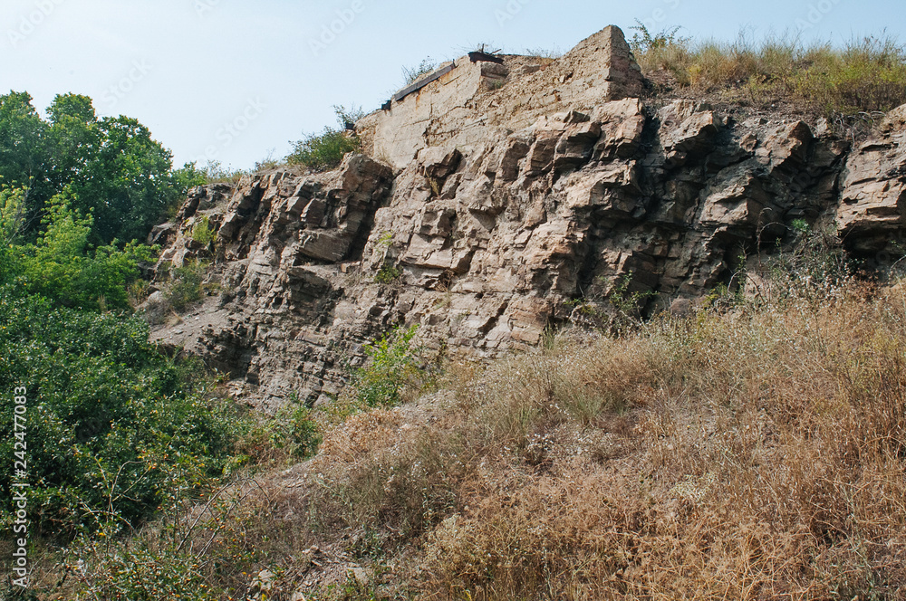 The stone ridge in steppes in Luganskaya oblast near border Russia The stone ridge in steppes in Luganskaya oblast near border Russia