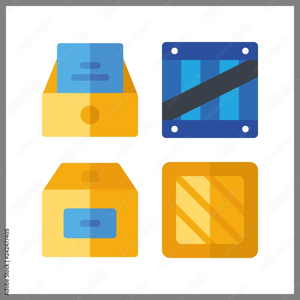 4 send icon. Vector illustration send set. inbox and box icons for send works