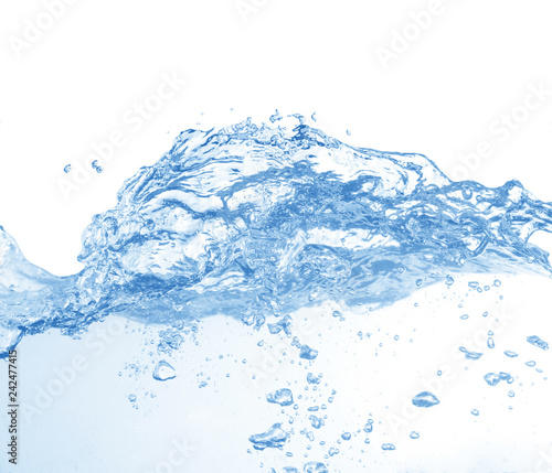 water splash isolated on white background,beautiful splashes a clean water 