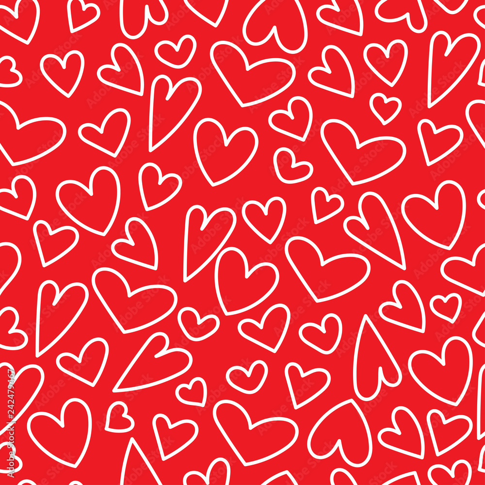 Seamless pattern with heart for the Happy Valentine's Day. For holidays greeting cards,banners,wallpapers and craft paper.Vector illustration