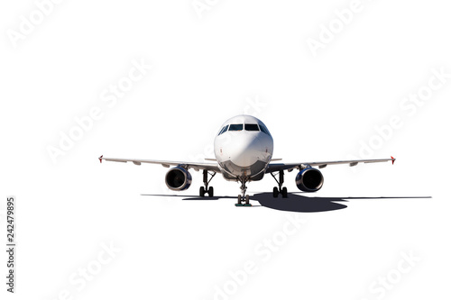 Commercial air plane on a white background .