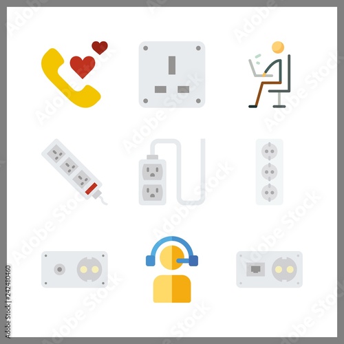 9 call icon. Vector illustration call set. skype and telemarketer icons for call works