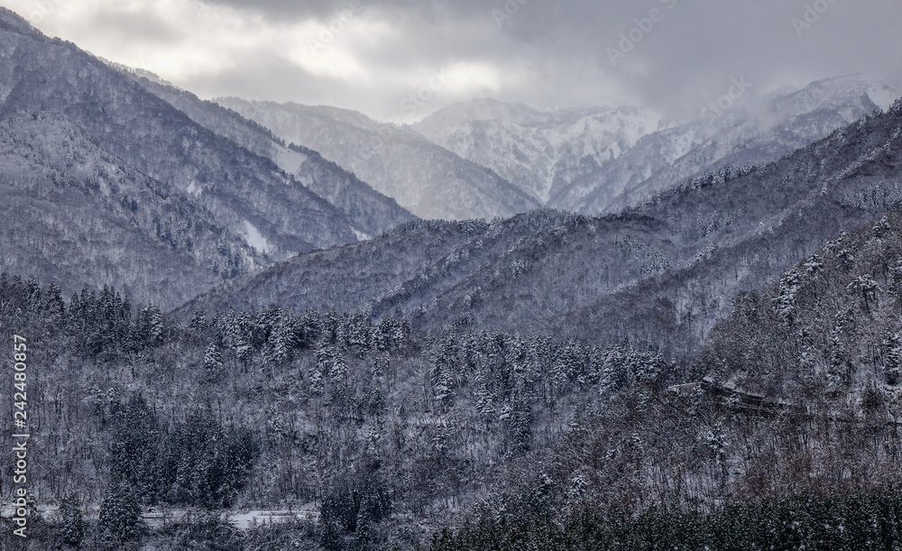 Winter scenery of Shirakawago, Japan