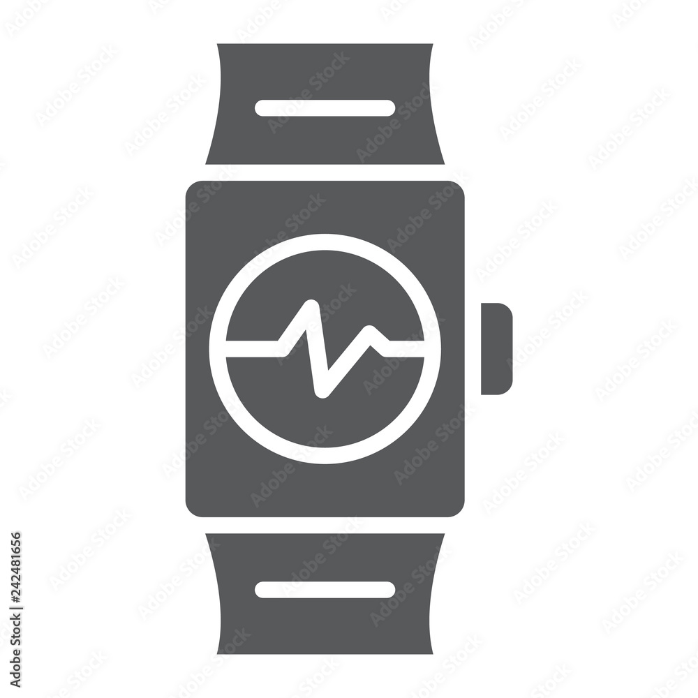 Smart watch glyph icon, clock and digital, gadget sign, vector graphics, a solid pattern on a white background. Smart watch glyph icon, clock and digital, gadget sign, vector graphics, a solid pattern on a white background.