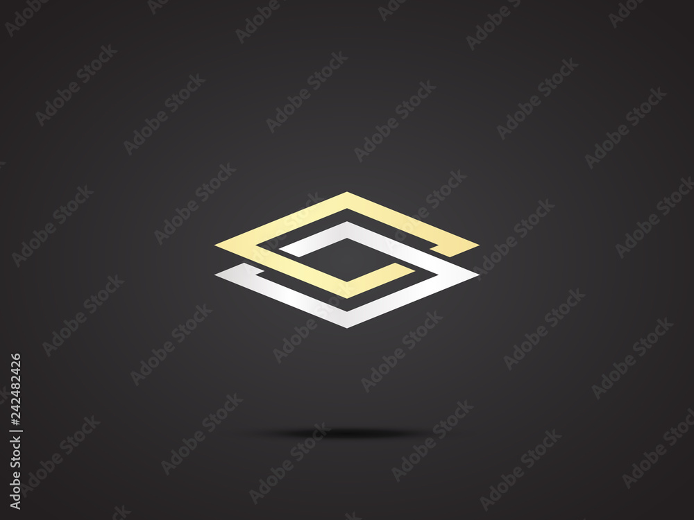 Interlocking squares logo design Stock Vector Adobe Stock