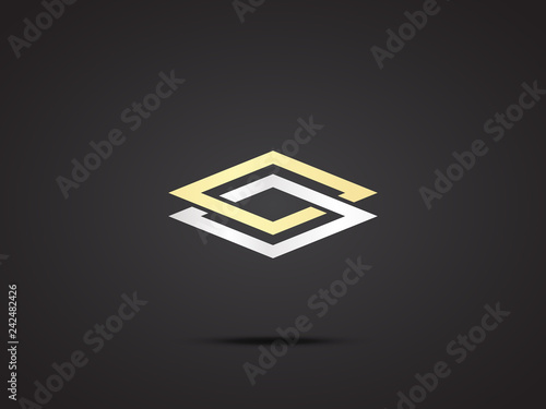 Interlocking squares logo design
