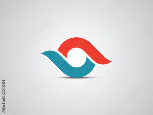 O letter and eye vector logo