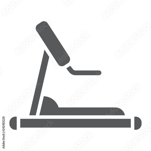 Treadmill glyph icon, sport and workout, equipment sign, vector graphics, a solid pattern on a white background.