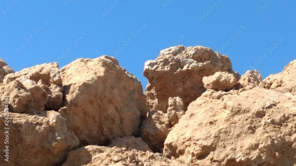 Rocks in the deserted area