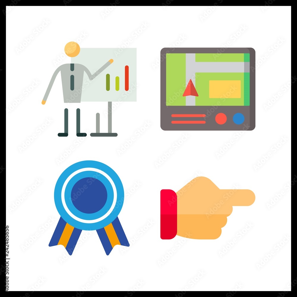 4 pointing icon. Vector illustration pointing set. point and whiteboard icons for pointing works 4 pointing icon. Vector illustration pointing set. point and whiteboard icons for pointing works