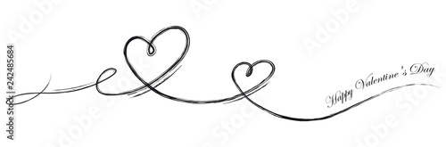 romantic heart line graphic for valentines day