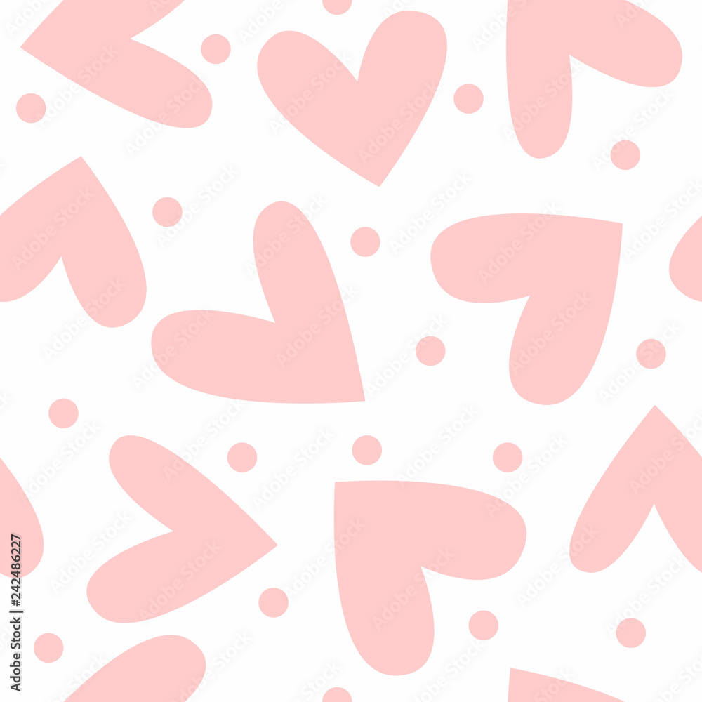 custom made wallpaper toronto digitalRomantic seamless pattern with cute hearts and round dots. Endless girlish print.