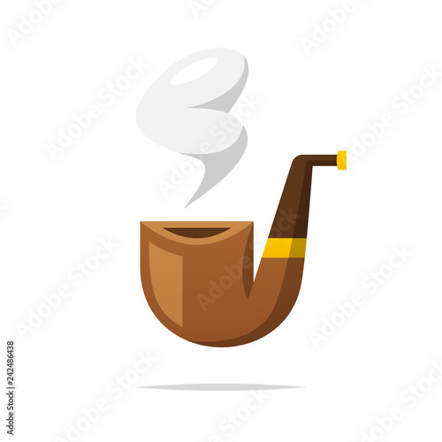 Tobacco pipe icon vector isolated