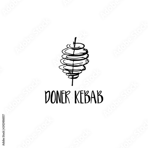 Template icon logo for doner kebab. Vector illustration
