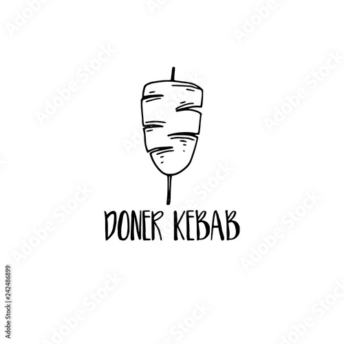Template icon logo for doner kebab. Vector illustration