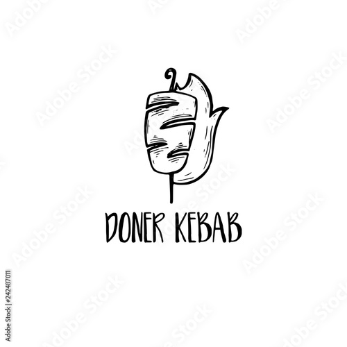 Template icon logo for doner kebab. Vector illustration