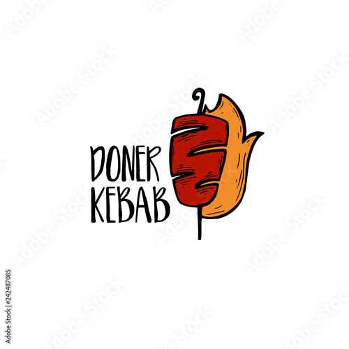 Template icon logo for doner kebab. Vector illustration