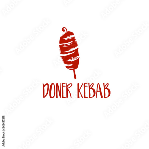 Template icon logo for doner kebab. Vector illustration
