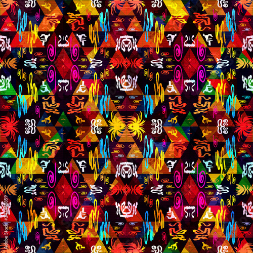 Wallpaper Mural Bright abstract geometric seamless pattern in graffiti style. Quality illustration for your design Torontodigital.ca