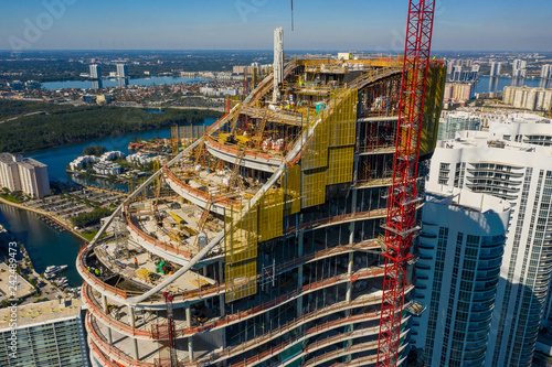 Aerial drone inspection Ritz Carlton Residences condominium Miami Sunny Isles Beach photo