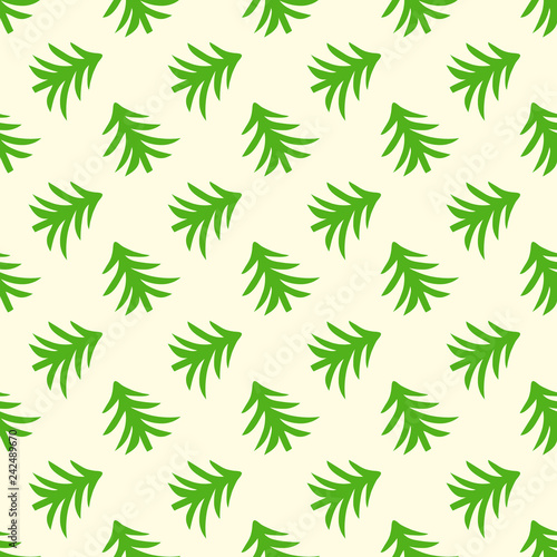 green Christmas tree on a light background seamless pattern illustration for your design