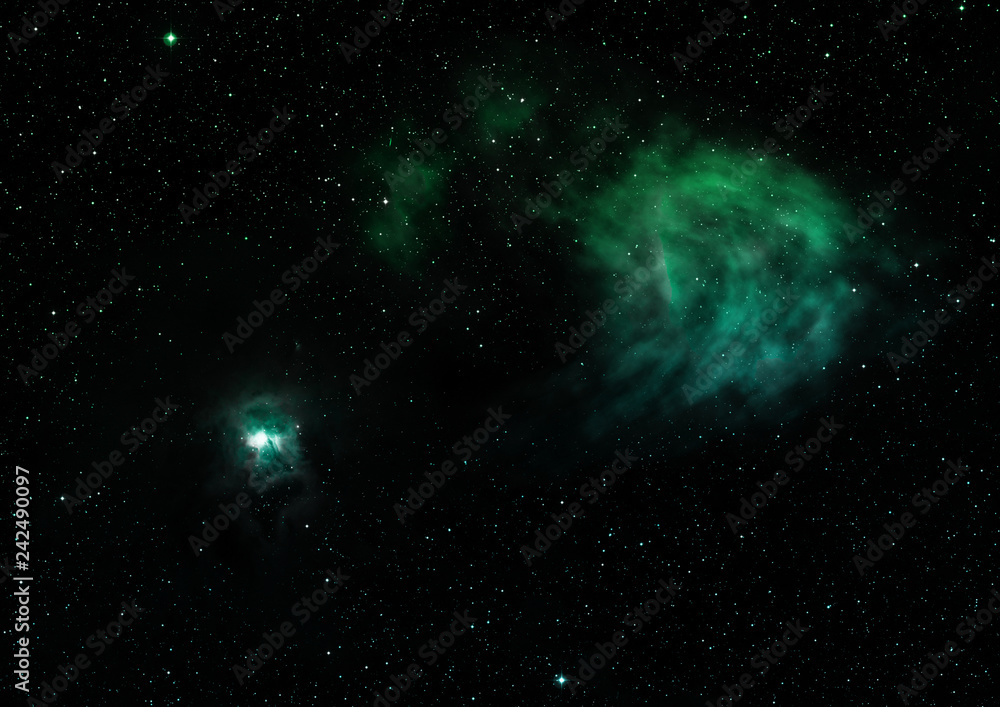 Being shone nebula. 3D rendering