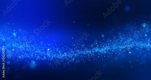 sparkling wave in blue space; 3d illustration