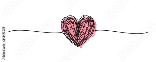 Tangled grungy heart scribble