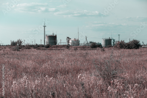 oil tanks in the field photo