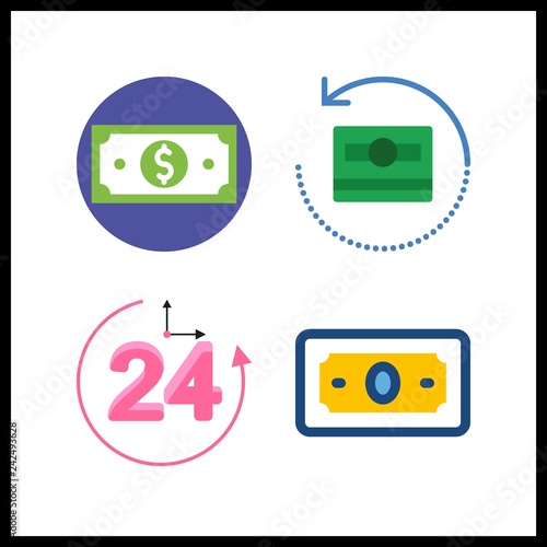 4 bill icon. Vector illustration bill set. money and repayment icons for bill works