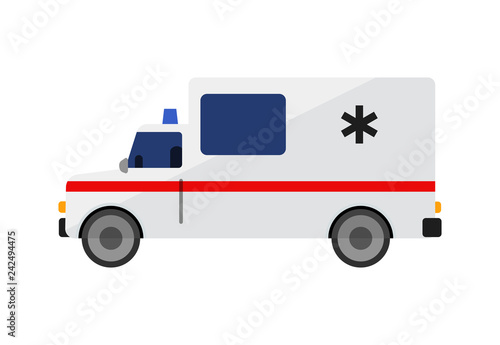Ambulance car illustration. Auto, service, medicine. Transport concept. Vector illustration can be used for topics like social, service, hospital 