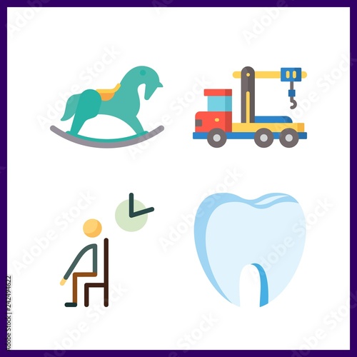 4 building icon. Vector illustration building set. toot and carousel icons for building works