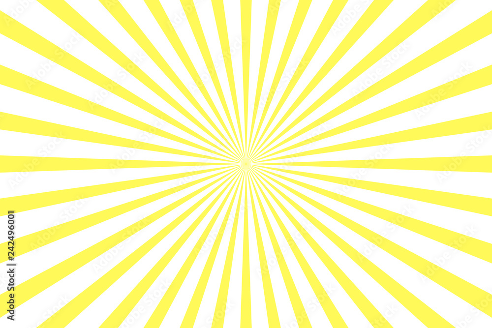 Simple yellow and white background. Stripes in retro pop art style - obrazy, fototapety, plakaty 