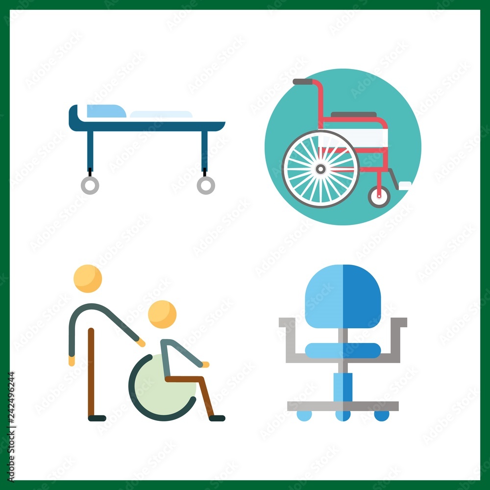 4 handicap icon. Vector illustration handicap set. disabled and wheelchair icons for handicap works 4 handicap icon. Vector illustration handicap set. disabled and wheelchair icons for handicap works