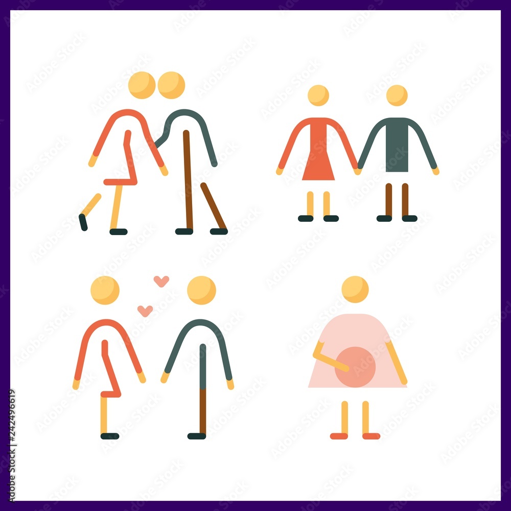 4 hug icon. Vector illustration hug set. pregnantcy and couples icons for hug works 4 hug icon. Vector illustration hug set. pregnantcy and couples icons for hug works