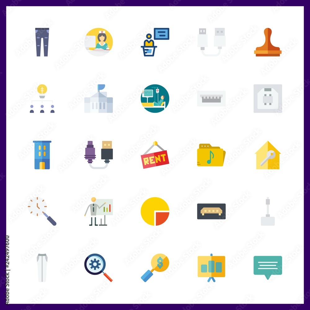 25 office icon. Vector illustration office set. teamwork and usb icons for office works 25 office icon. Vector illustration office set. teamwork and usb icons for office works