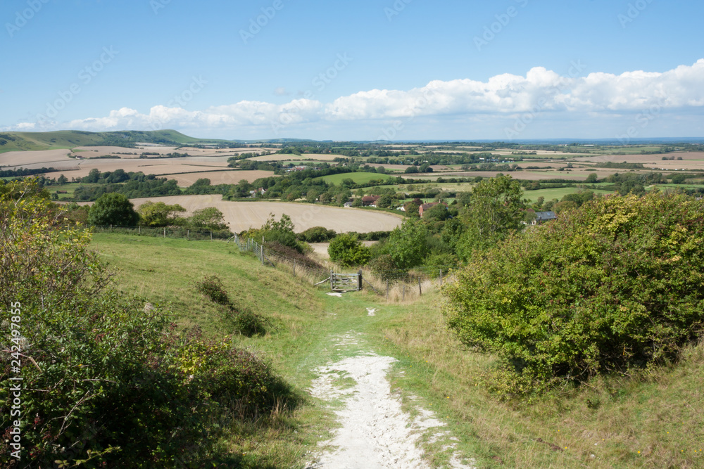 Obraz premium View over the South Downs, Wilmington, East Sussex, UK