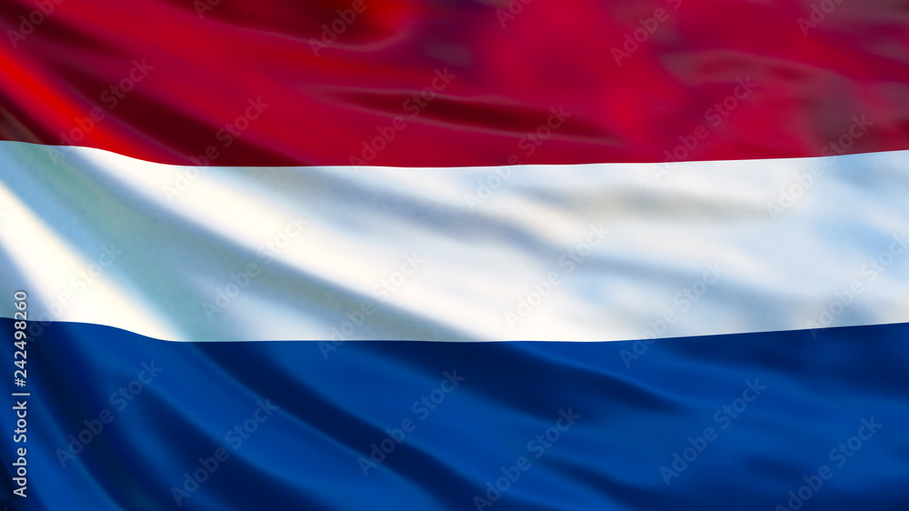 Netherlands flag. Waving flag of Netherlands 3d illustration Netherlands flag. Waving flag of Netherlands 3d illustration