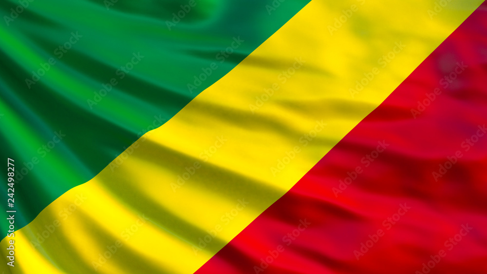 Republic of the Congo flag. 3d illustration