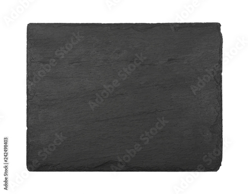 Black slate board isolated on white