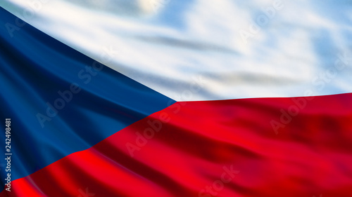 Czech Republic flag. 3d illustration