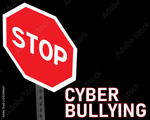 Signage-Stop Sign, Cyber Bullying