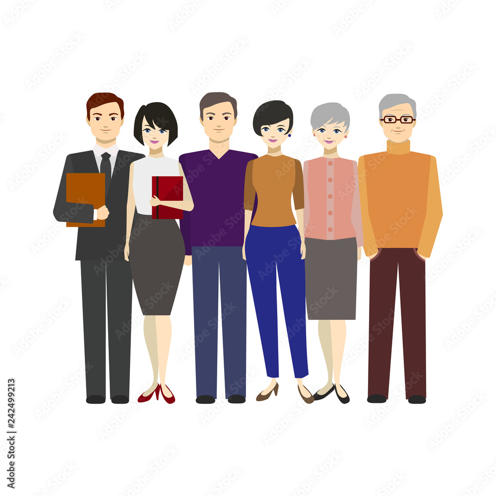 Cartoon Adult Character Man and Woman. Vector Cartoon Adult Character Man and Woman. Vector