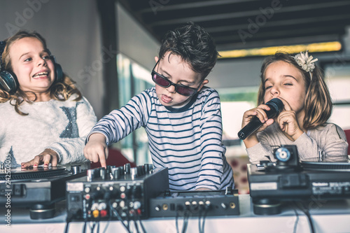 Young DJs make a party at home with vinyl records