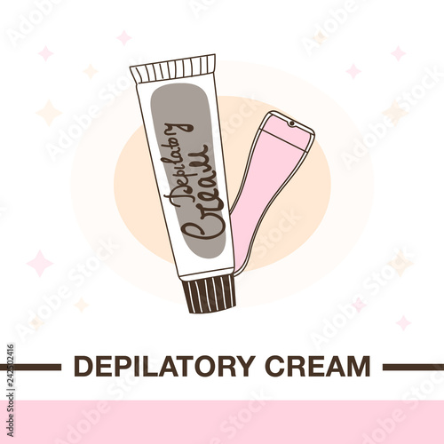  cream for depilation and spatula