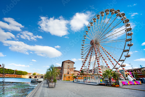 Panoramic wheel on the embankment of Garonne river