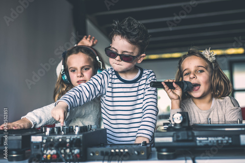 Young DJs make a party at home with vinyl records