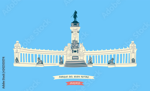 Monument to King Alfonso XII, symbol of The Buen Retiro Park