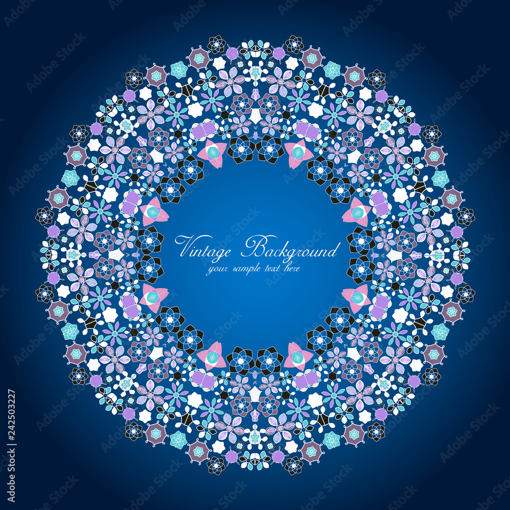 Ornamental round lace pattern.Delicate circle. Ornamental round lace pattern.Delicate circle.
